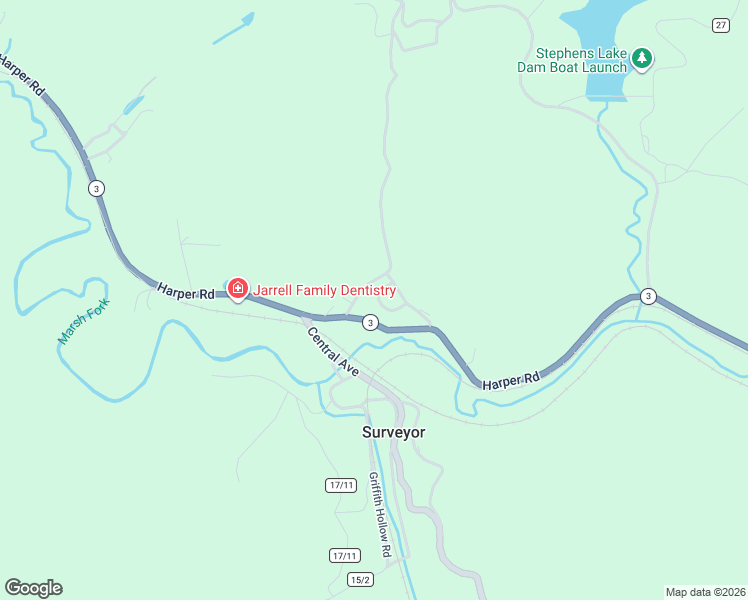 map of restaurants, bars, coffee shops, grocery stores, and more near 133 Harper Road in Surveyor