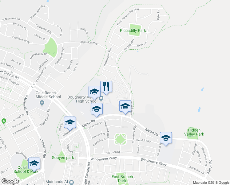 map of restaurants, bars, coffee shops, grocery stores, and more near 5216 Fioli Loop in San Ramon