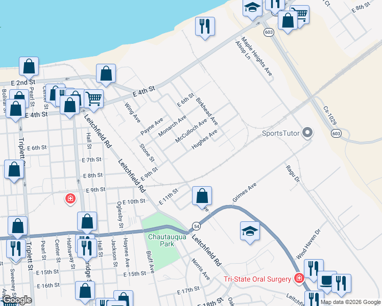 map of restaurants, bars, coffee shops, grocery stores, and more near 1730 Hughes Avenue in Owensboro