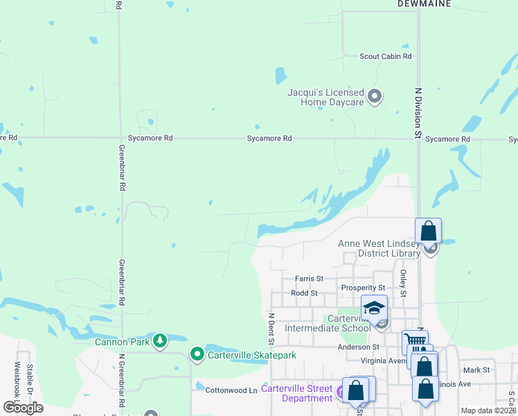 map of restaurants, bars, coffee shops, grocery stores, and more near 600-720 David Livingston Dr in Carterville