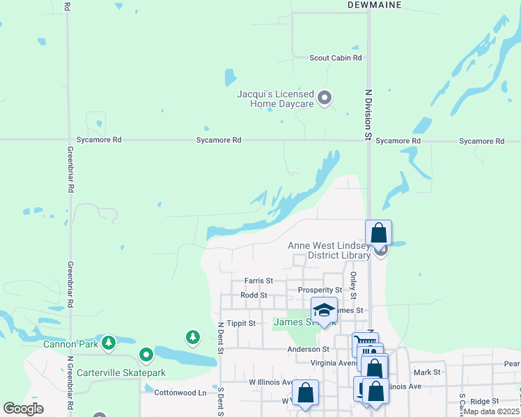 map of restaurants, bars, coffee shops, grocery stores, and more near 503 David Livingston Drive in Carterville