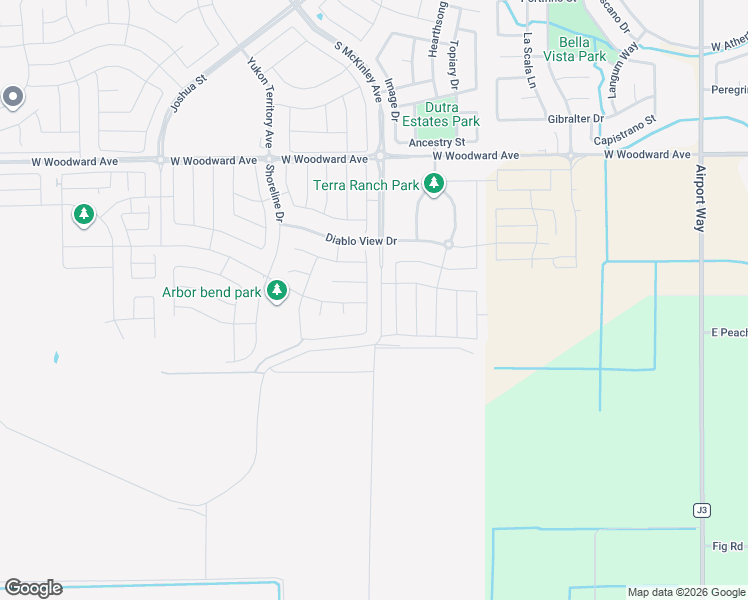 map of restaurants, bars, coffee shops, grocery stores, and more near South Mckinley Avenue in Manteca