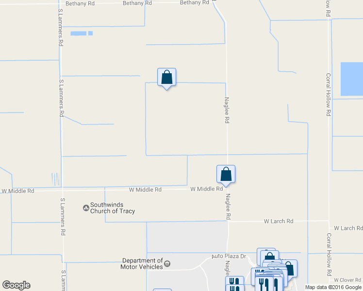 map of restaurants, bars, coffee shops, grocery stores, and more near 20701 Naglee Road in Tracy