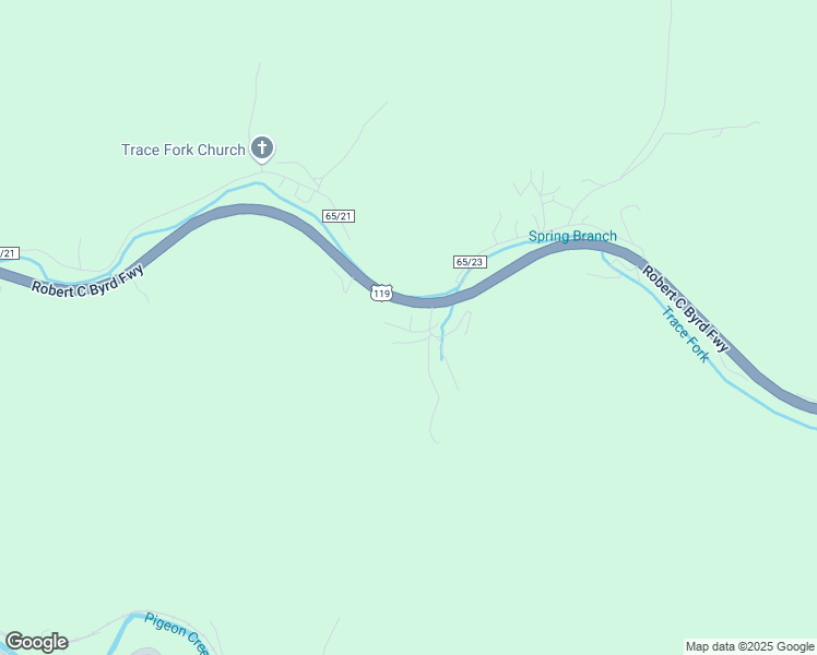map of restaurants, bars, coffee shops, grocery stores, and more near U.S. 119 in Delbarton
