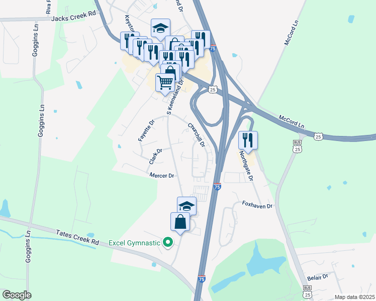 map of restaurants, bars, coffee shops, grocery stores, and more near 308 Remington Court in Richmond