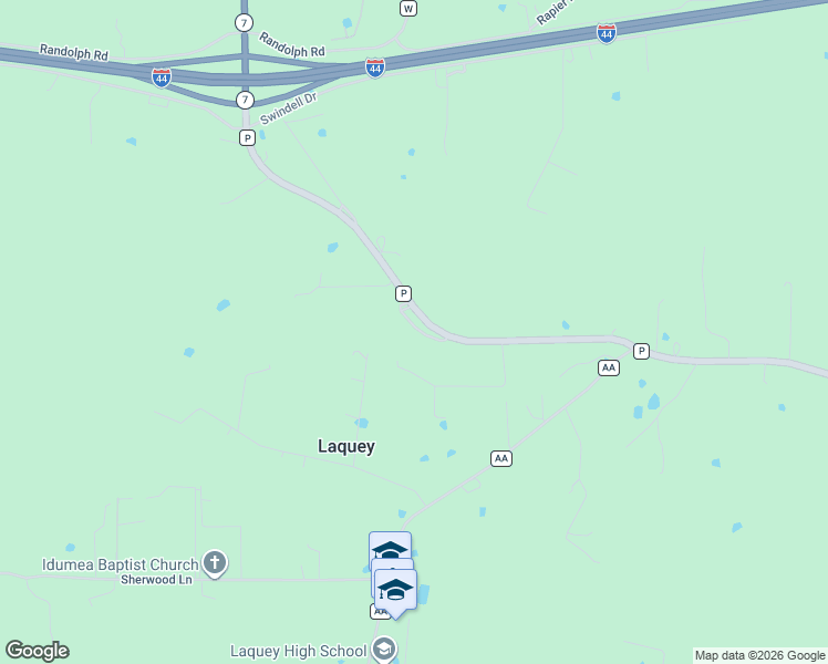 map of restaurants, bars, coffee shops, grocery stores, and more near 26984 Sweeden Drive in Laquey