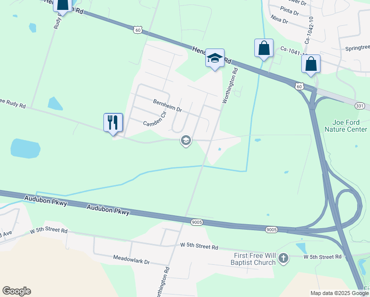 map of restaurants, bars, coffee shops, grocery stores, and more near 4700 Lee Rudy Rd in Owensboro