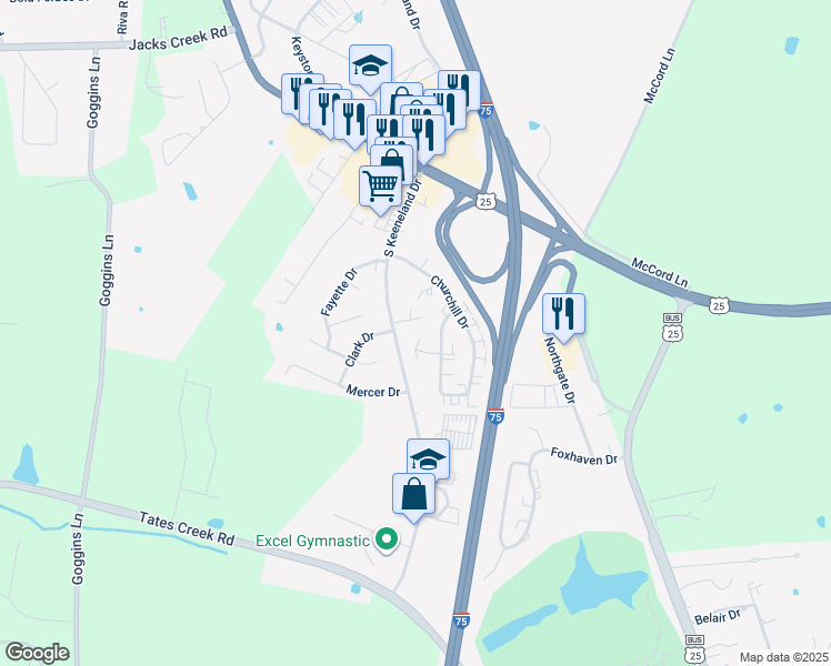 map of restaurants, bars, coffee shops, grocery stores, and more near 308 Remington Court in Richmond