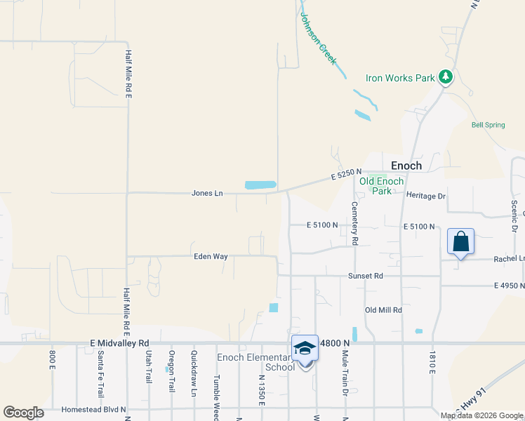 map of restaurants, bars, coffee shops, grocery stores, and more near 5203 Tomahawk Drive in Enoch