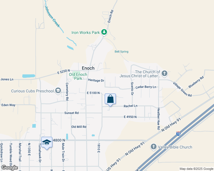 map of restaurants, bars, coffee shops, grocery stores, and more near in Enoch