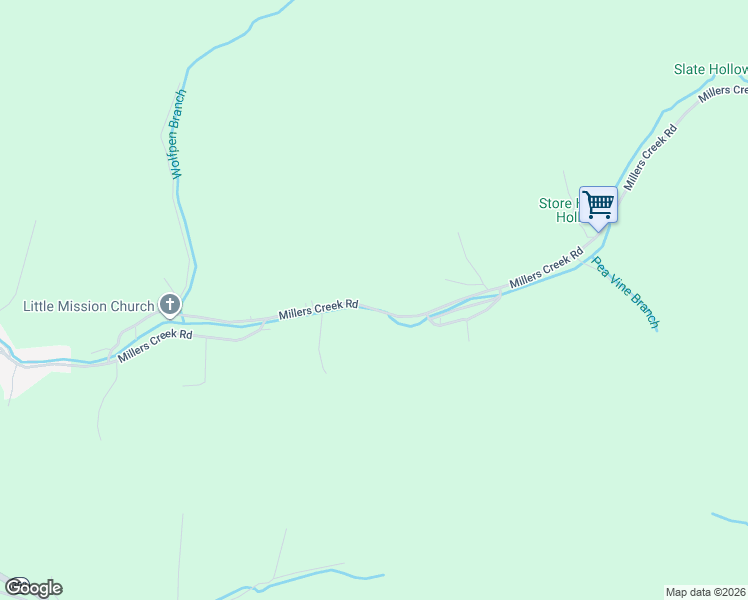 map of restaurants, bars, coffee shops, grocery stores, and more near 1336 Millers Creek Road in Van Lear