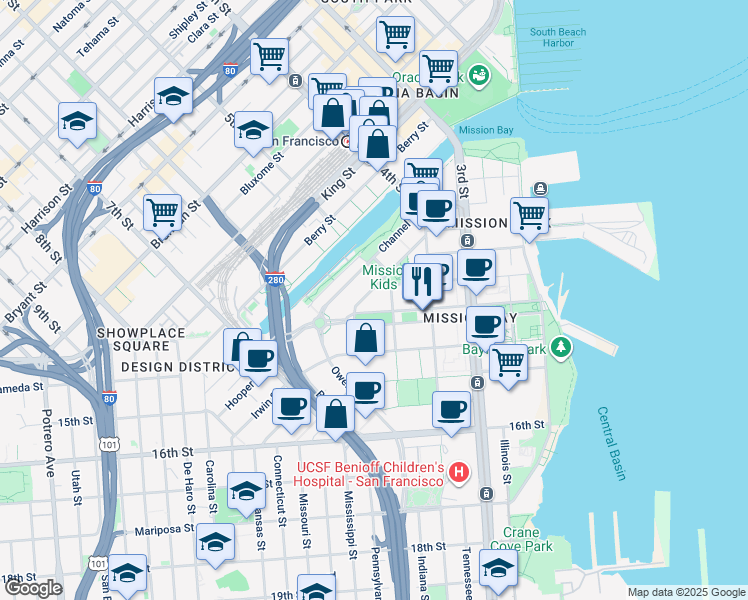 map of restaurants, bars, coffee shops, grocery stores, and more near in San Francisco