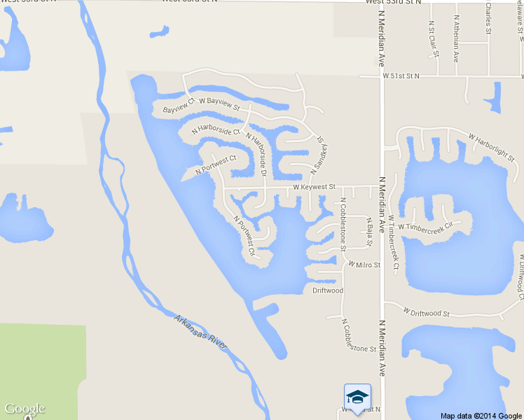 map of restaurants, bars, coffee shops, grocery stores, and more near 3115 West Keywest Court in Wichita