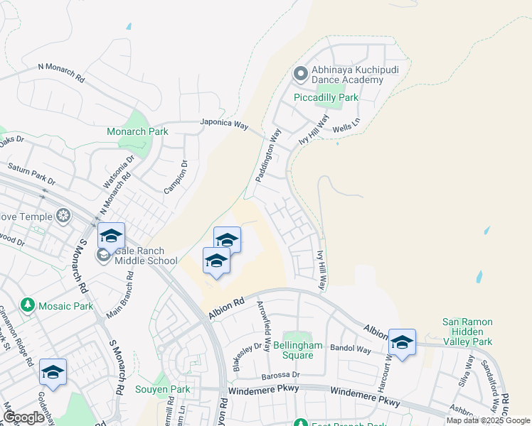 map of restaurants, bars, coffee shops, grocery stores, and more near 5136 Fioli Loop in San Ramon