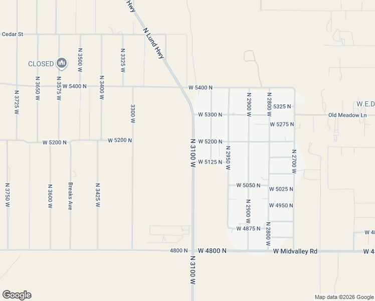 map of restaurants, bars, coffee shops, grocery stores, and more near 5155 North Lund Highway in Cedar City