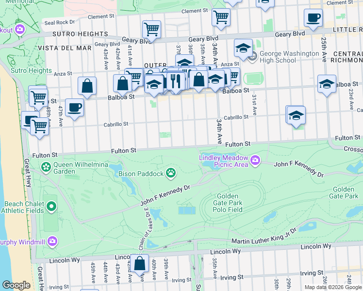map of restaurants, bars, coffee shops, grocery stores, and more near in San Francisco