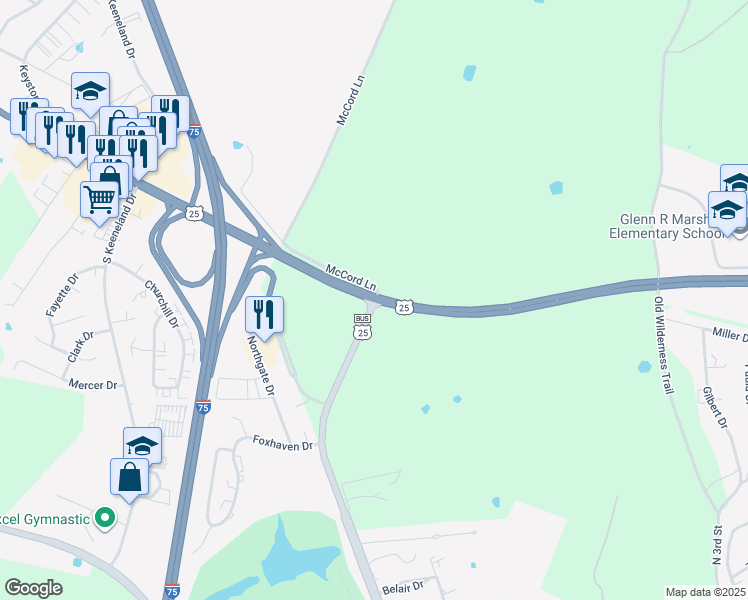 map of restaurants, bars, coffee shops, grocery stores, and more near 16 Lexington Road in Richmond
