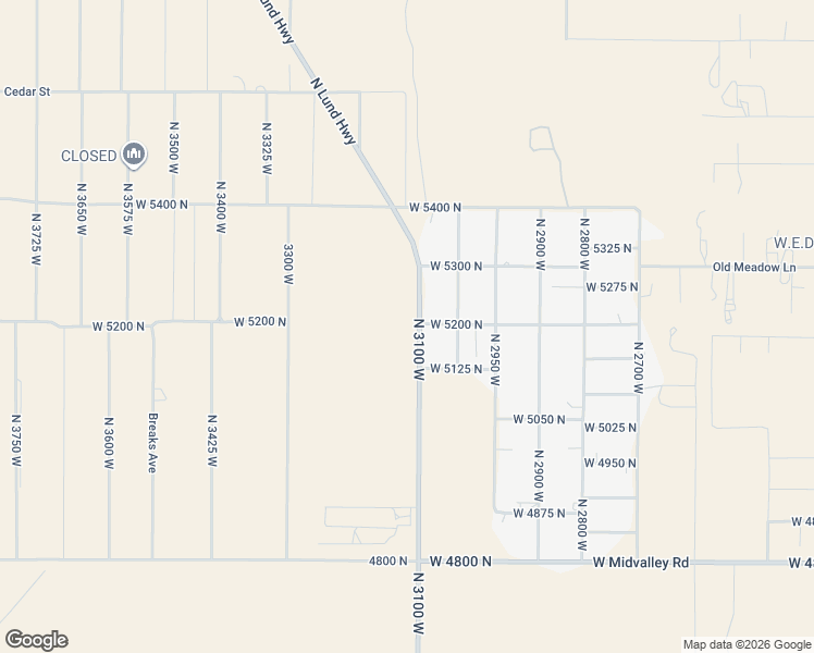 map of restaurants, bars, coffee shops, grocery stores, and more near 5179 North Lund Highway in Cedar City