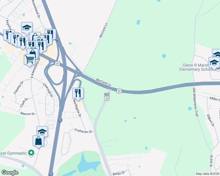 map of restaurants, bars, coffee shops, grocery stores, and more near 16 Lexington Road in Richmond