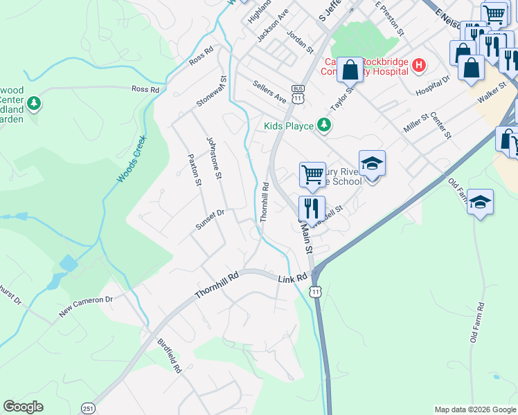 map of restaurants, bars, coffee shops, grocery stores, and more near 710b Thorn Hill Road in Lexington