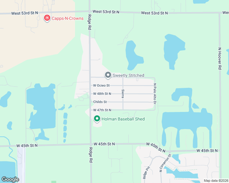 map of restaurants, bars, coffee shops, grocery stores, and more near 6915 West Ocieo Street in Wichita