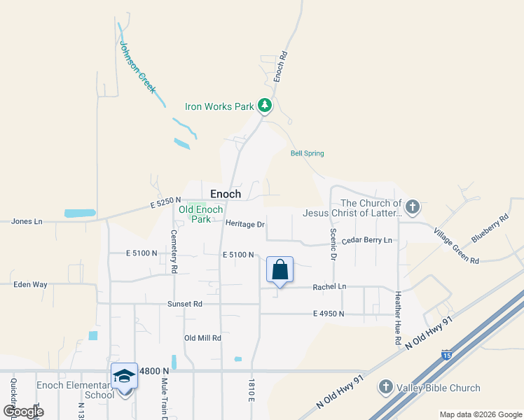 map of restaurants, bars, coffee shops, grocery stores, and more near 5217 Juniper Ridge Road in Enoch