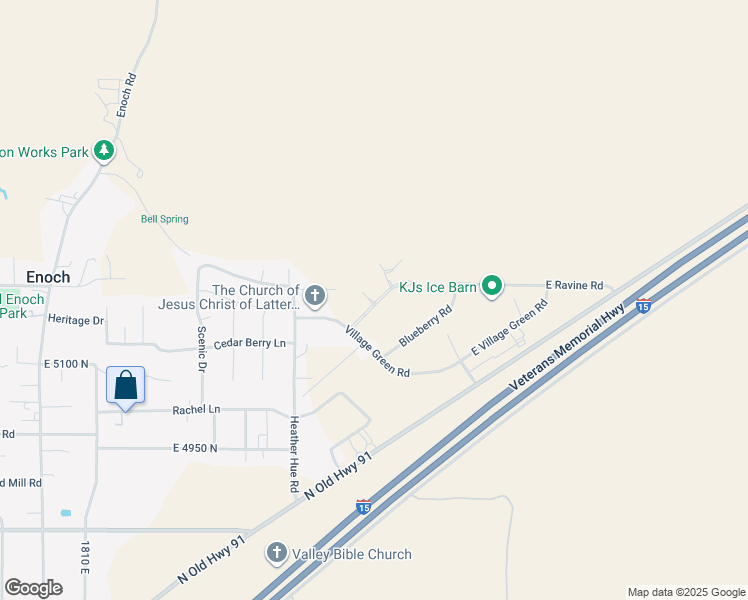 map of restaurants, bars, coffee shops, grocery stores, and more near 5240 North Church Circle in Enoch