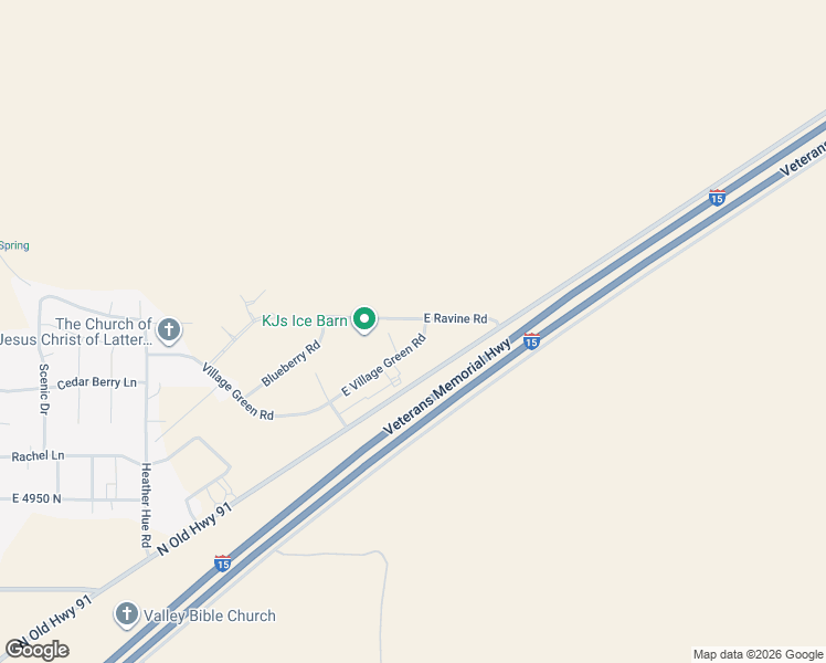 map of restaurants, bars, coffee shops, grocery stores, and more near 2663 East Village Green Road in Cedar City