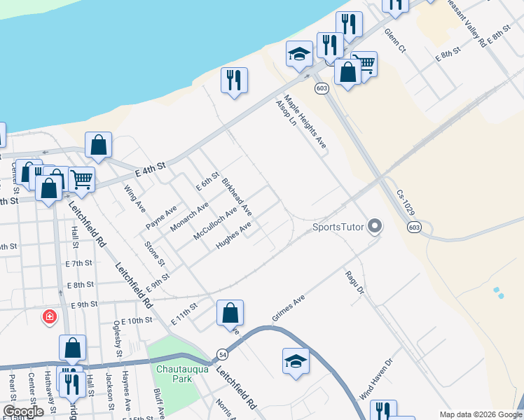 map of restaurants, bars, coffee shops, grocery stores, and more near 2007 Hughes Avenue in Owensboro
