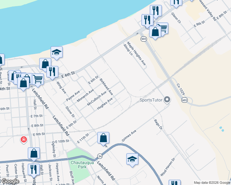 map of restaurants, bars, coffee shops, grocery stores, and more near 2007 Hughes Ave in Owensboro
