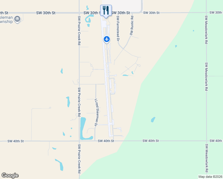 map of restaurants, bars, coffee shops, grocery stores, and more near 1330 Aviator Lane in Benton