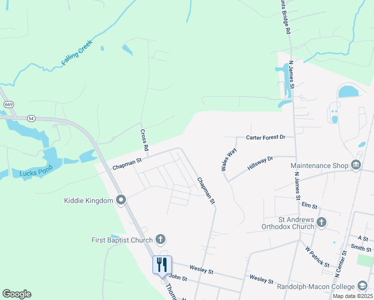 map of restaurants, bars, coffee shops, grocery stores, and more near 717 Chapman Street in Ashland