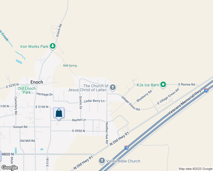 map of restaurants, bars, coffee shops, grocery stores, and more near 2101 East Ravine Road in Enoch