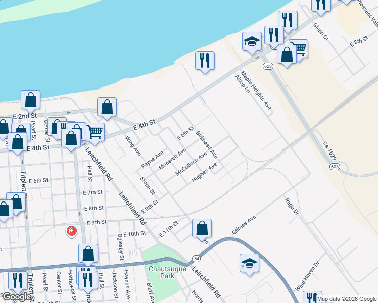 map of restaurants, bars, coffee shops, grocery stores, and more near 1800 Monarch Avenue in Owensboro