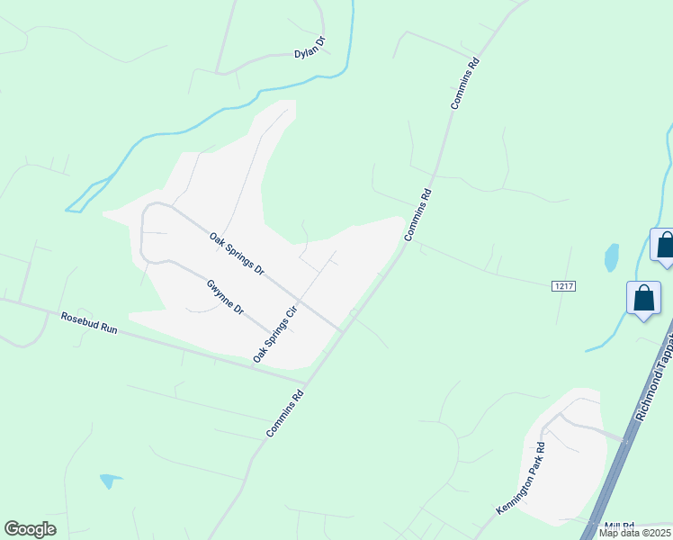 map of restaurants, bars, coffee shops, grocery stores, and more near 334 Oak Springs Circle in Aylett