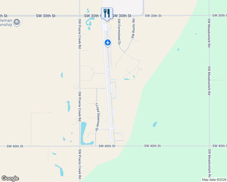 map of restaurants, bars, coffee shops, grocery stores, and more near 1330 Aviator Lane in Benton