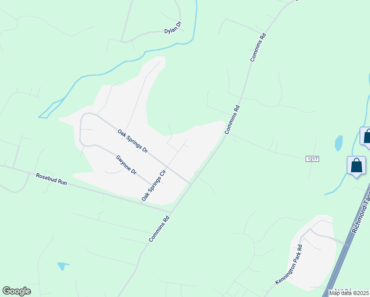 map of restaurants, bars, coffee shops, grocery stores, and more near 334 Oak Springs Circle in Aylett
