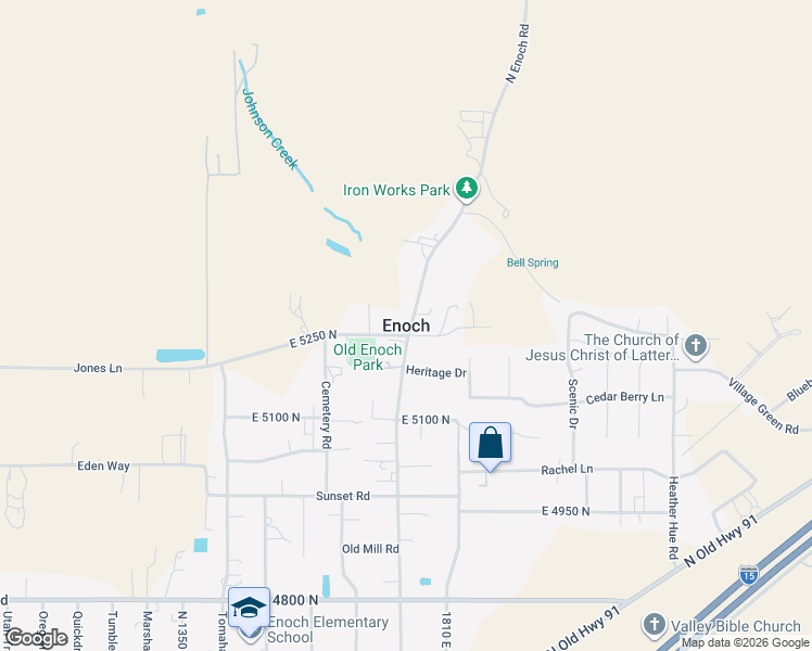 map of restaurants, bars, coffee shops, grocery stores, and more near in Enoch