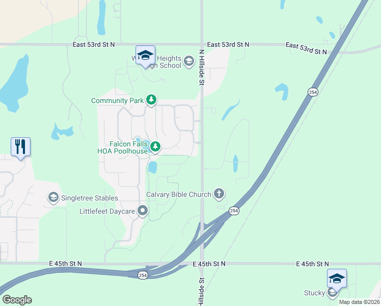 map of restaurants, bars, coffee shops, grocery stores, and more near 3017 Lanners Circle in Wichita
