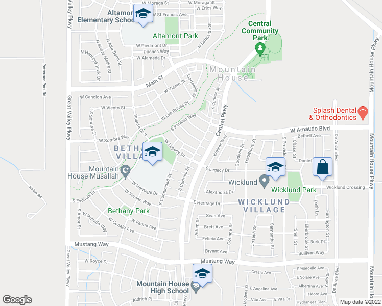 map of restaurants, bars, coffee shops, grocery stores, and more near 121 Invitar Lane in Tracy