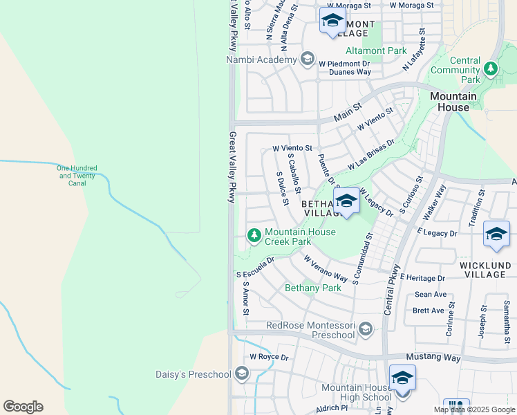 map of restaurants, bars, coffee shops, grocery stores, and more near West Rico Way in Tracy