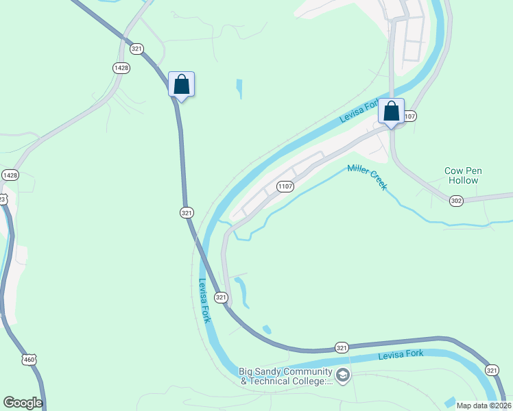map of restaurants, bars, coffee shops, grocery stores, and more near 441 Kentucky 1107 in Van Lear