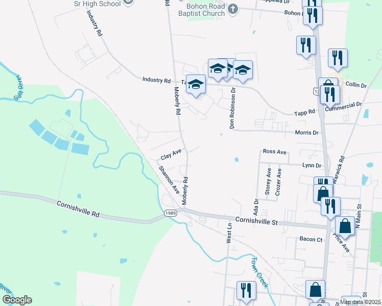 map of restaurants, bars, coffee shops, grocery stores, and more near 853 Moberly Road in Harrodsburg