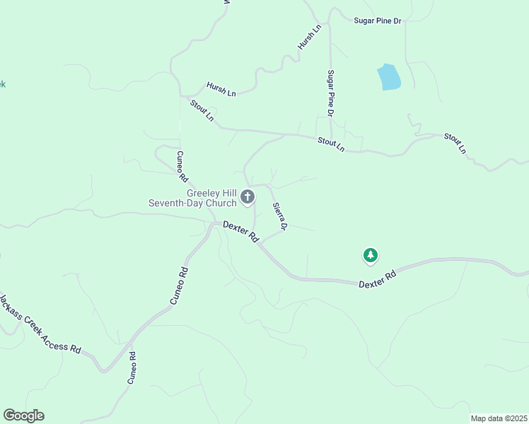 map of restaurants, bars, coffee shops, grocery stores, and more near 6444 Pine Drive in Coulterville