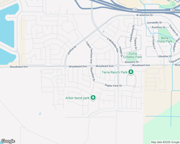 map of restaurants, bars, coffee shops, grocery stores, and more near 1870 Ravine Lane in Manteca