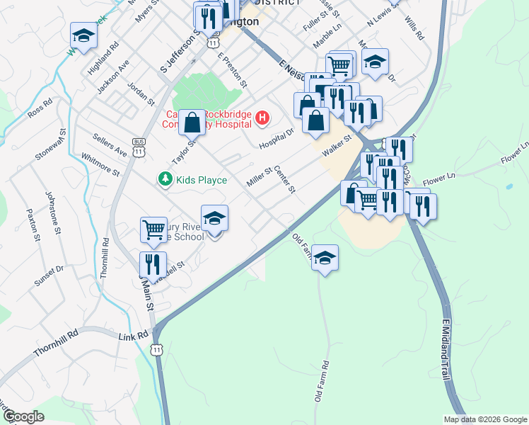 map of restaurants, bars, coffee shops, grocery stores, and more near 401 Anderson Street in Lexington