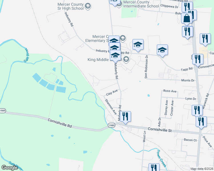 map of restaurants, bars, coffee shops, grocery stores, and more near 880 Scooter Avenue in Harrodsburg