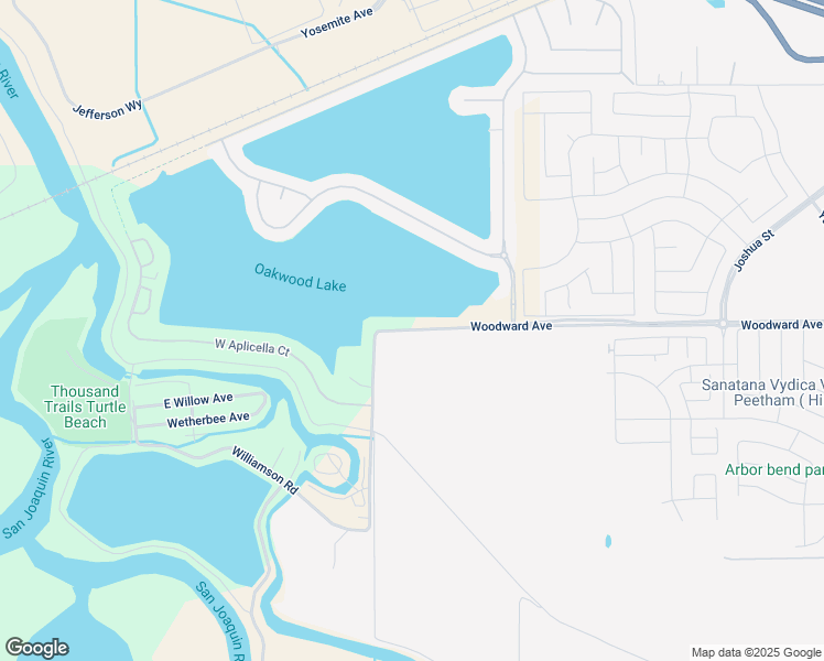 map of restaurants, bars, coffee shops, grocery stores, and more near 1184 Woodward Avenue in Manteca