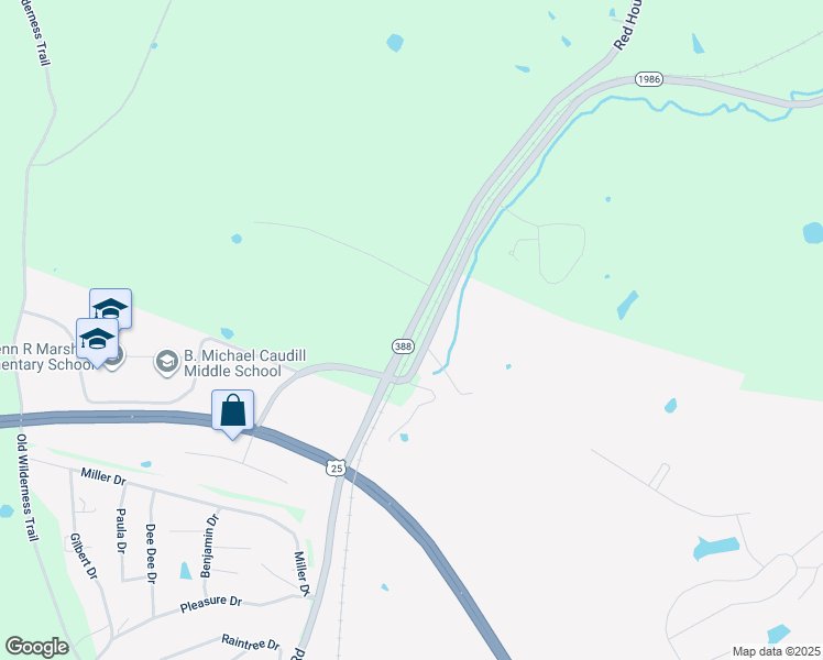 map of restaurants, bars, coffee shops, grocery stores, and more near Red House Road in Richmond