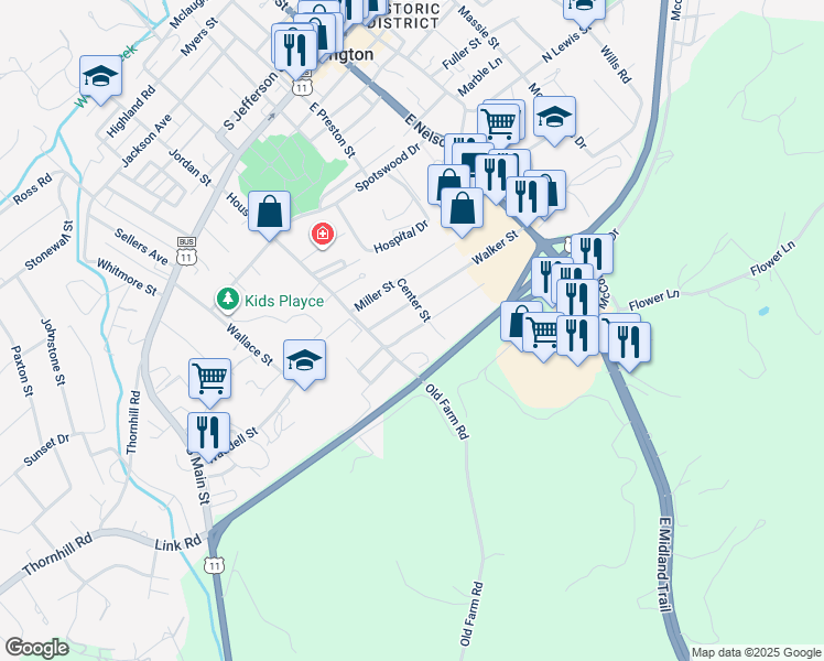 map of restaurants, bars, coffee shops, grocery stores, and more near 304 Walker Street in Lexington